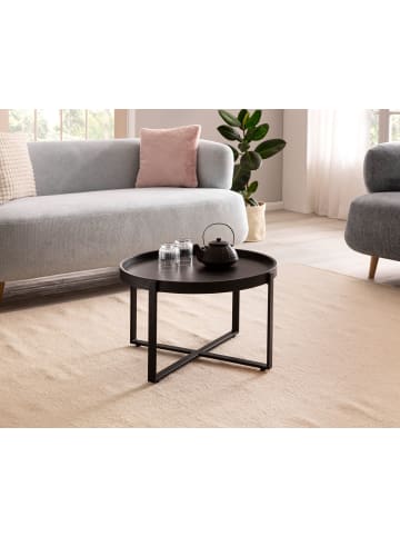 FineBuy Couchtisch in Schwarz / Mango / 60x60x35