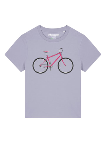 wat? Apparel T-Shirt Pink Bike in Lavender