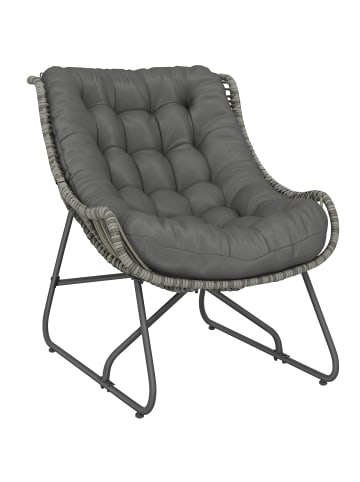 Outsunny Rattansessel,75L x 101B x 90H cm,Dunkelgrau