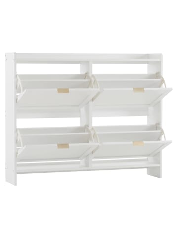 ABRIHOME Platzsparend Schuhschrank mit offenen Klappenfächern in weiß