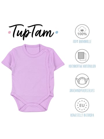 TupTam Baby Mädchen Kurzarm Wickelbody 5er Set in rosa/lila