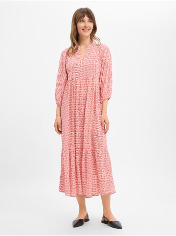 Marie Lund Kleid Saskia Long in rot weiß - 0002