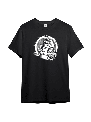 PAULGOS Herren T-Shirt, Motor-Biker in Schwarz