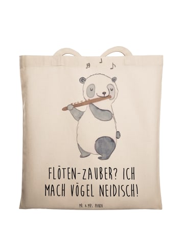 Mr. & Mrs. Panda Bedruckte Tasche Flöte Zauber mit Spruch in Creme