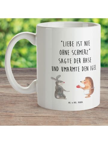 Mr. & Mrs. Panda Kindertasse Hase Igel mit Spruch in Weiß