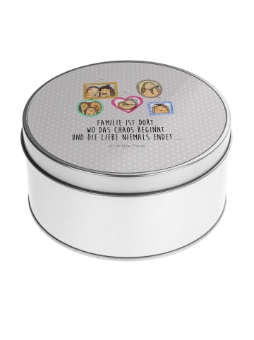 Mr. & Mrs. Panda Blechdose Igel Familie mit Spruch in Grau Pastell