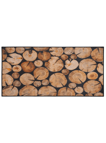 Beliani Kurzflor KARDERE in Braun/Schwarz - (W) 80 x (H) 0.5 x (L) 150 cm