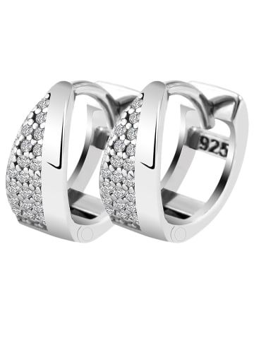 Adeliás Damen Creolen aus 925 Silber mit Zirkonia in silber