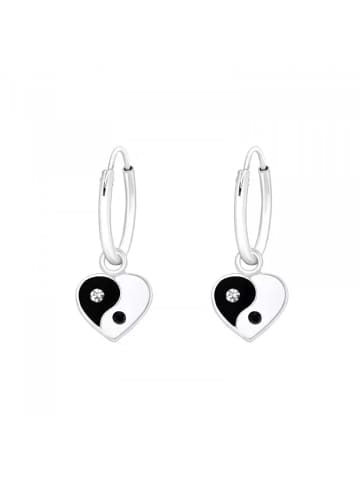 Alexander York Ohrringe YIN YANG Herz in 925 Sterling Silber, 2-tlg. in silber