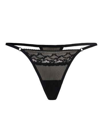 Teyli Damen Tanga mit floraler Spitze Erori in schwarz