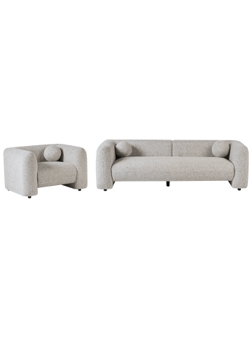 Beliani 2-tlg Sitzgruppe LEIREN in Beige