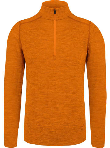 Normani Outdoor Sports Herren Merino Langarm mit 1/4 Zipper Canberra in Orange