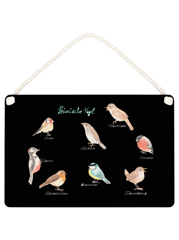 Mr. & Mrs. Panda wandtafel Heimische Vögel mit Spruch in Bunt