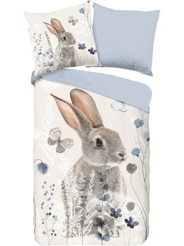 Good Morning Renforcé Kinder-Wendebettwäsche in hellblau