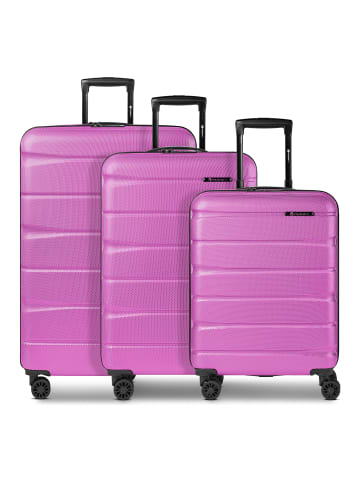 Franky Munich 4.0 4 Rollen Kofferset 3-teilig mit Dehnfalte pink dull