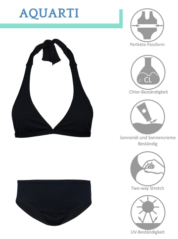 Aquarti Mädchen Bikini Set Zweiteilig Bikinislip Bustier in schwarz Modell 4