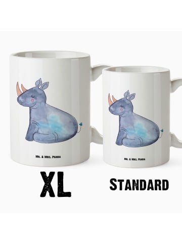 Mr. & Mrs. Panda Große Teetasse Einhorn Nashorn ohne Spruch in Weiß