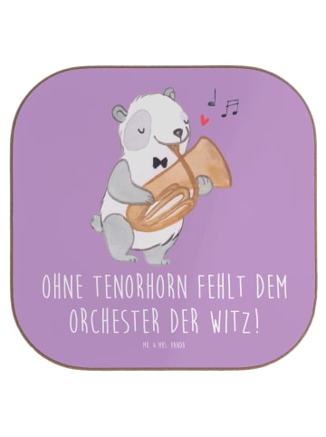 Mr. & Mrs. Panda Untersetzer für Gläser Tenorhorn Witz mit Spruch in Lavendeltraum