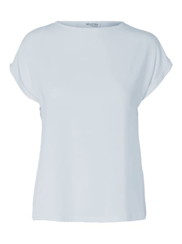 SELECTED FEMME T-Shirt Fledermausärmeln U-Boot Ausschnitt in Blau-3