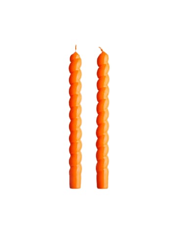 Butlers Kerze 2er-Set lackiert Höhe 25cm TWISTED in Orange