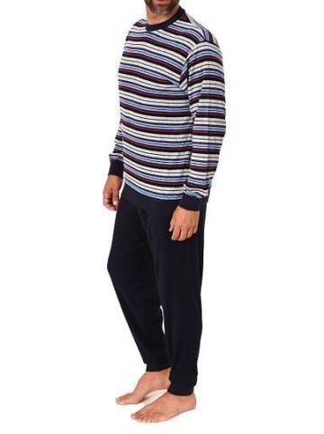 NORMANN langarm Frottee Schlafanzug Bündchen gestreifter - 77523 in rot
