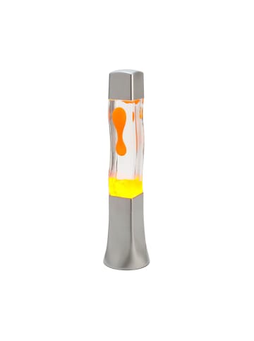 Licht-Erlebnisse Lavalampe EEK G (B)10.5 x (L)10.5 x (H)42 cm in Orange Klar Grau