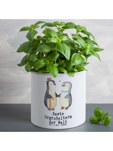 Mr. & Mrs. Panda XL Blumentopf Pinguin Beste Urgroßeltern der We... in Weiß