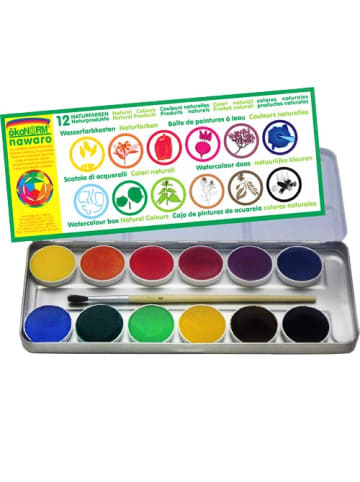 ÖkoNorm Farbkasten nawaro, Blechetui mit Farbtabletten Ø30mm - 12 Farben - ab 3 Jahren