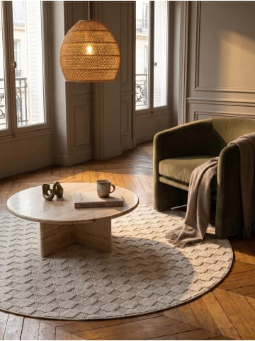 KADIMA DESIGN Flachgewebe-Teppich Schachbrett Grafisch Modern Pflegeleicht in Creme