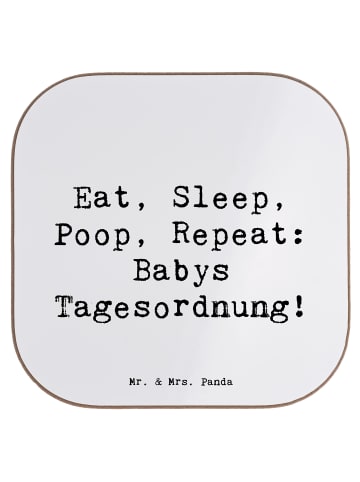 Mr. & Mrs. Panda Untersetzer Baby Alltag mit Spruch in Weiß