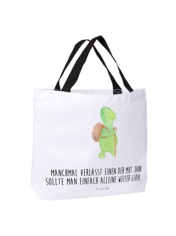 Mr. & Mrs. Panda Tasche Schildkröte Wanderer mit Spruch in Weiß