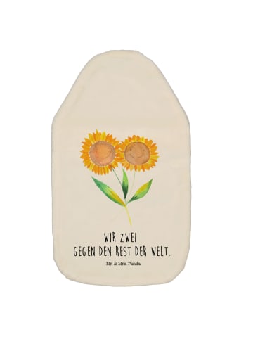 Mr. & Mrs. Panda Wärmflasche Blume Sonnenblume mit Spruch in Weiß