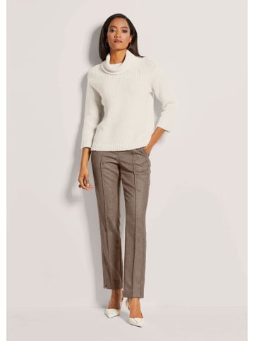 MADELEINE Rollkragen-Pullover mit 3/4-Arm in wollweiß