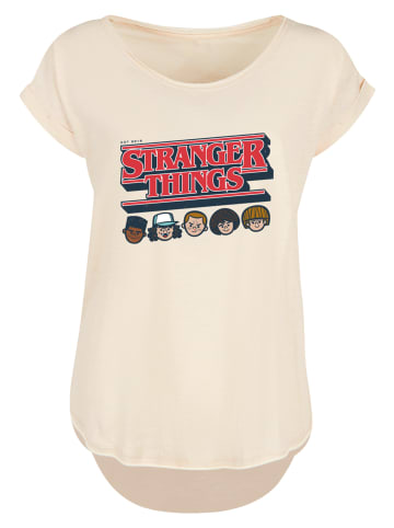 F4NT4STIC Long Cut T-Shirt Stranger Things Caricature Logo Netflix TV Series in Whitesand