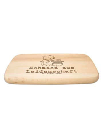 Mr. & Mrs. Panda Brotzeitbrett Schmied Leidenschaft mit Spruch in Transparent