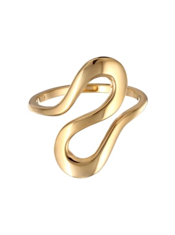Elli Ring 925 Sterling Silber Spirale, Wellen in Gold
