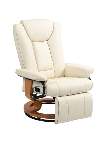 HOMCOM Relaxsessel-78L x 88B x 103H cm-Cremeweiß