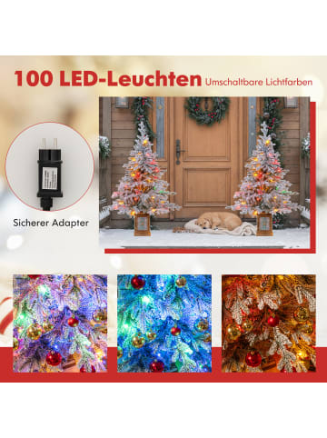 COSTWAY 120 cm Künstlicher Weihnachtsbaum mit Beleuchtung in Grün