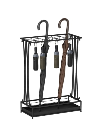 HOMCOM Schirmhalter-50L x 24B x 68H cm-Schwarz
