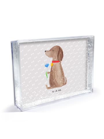 Mr. & Mrs. Panda Fotorahmen Acryl Hund Blume ohne Spruch in Grau Pastell