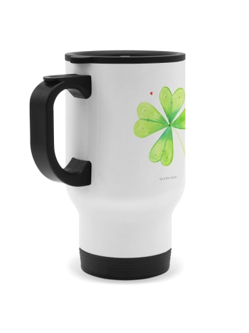Mr. & Mrs. Panda Kaffeebecher Blume Kleeblatt ohne Spruch in Weiß