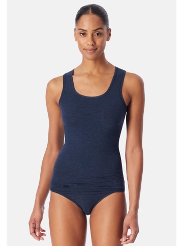 Schiesser Unterhemd / Top Personal Fit in Creme / schwarz / dunkelblau