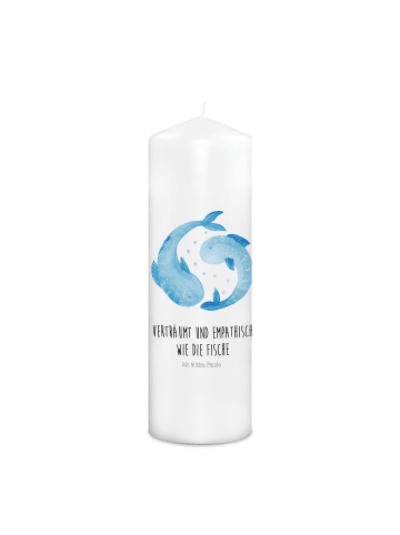 Mr. & Mrs. Panda Laternenkerze Sternzeichen Fische mit Spruch in Weiß