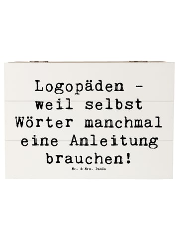 Mr. & Mrs. Panda Geschenkbox Spruch Logopädin Helden mit Spruch in Weiß