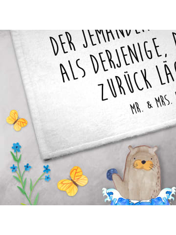 Mr. & Mrs. Panda Gästehandtuch Murmeltier mit Spruch in Weiß