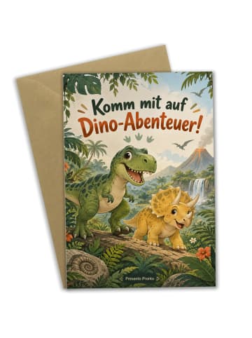 Mr. & Mrs. Panda Geburtstagskarte Dinosaurier abenteuerlich Desi... in Weiß