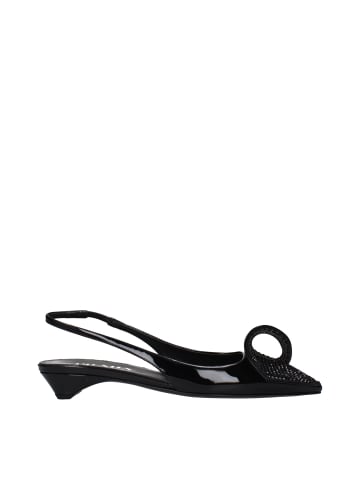PRADA Schwarz Leder Flach Sandalen