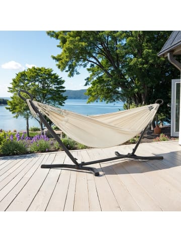 SONGMICS Hängematte Socozzy in Schwarz-Beige - (B)300 x (H)95 x (T)90 cm