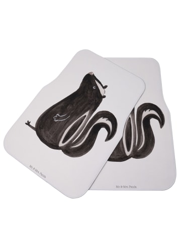 Mr. & Mrs. Panda Automatte Stinktier Sitzen ohne Spruch in Weiß