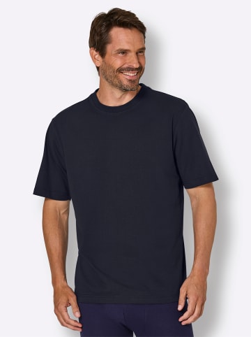 WITT WEIDEN Schlafanzug-Shirt in marine + anthrazit-meliert